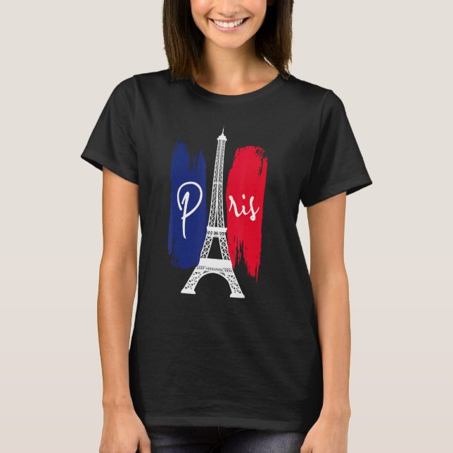 Camiseta France Paris Eiffel Tower  French flag (Anverso)