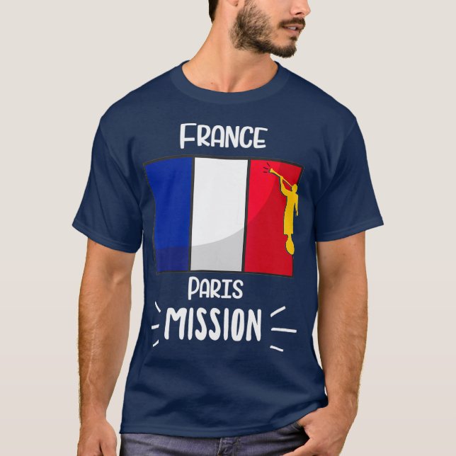 Camiseta France Paris Mormon LDS Mission Missionary Gift (Anverso)