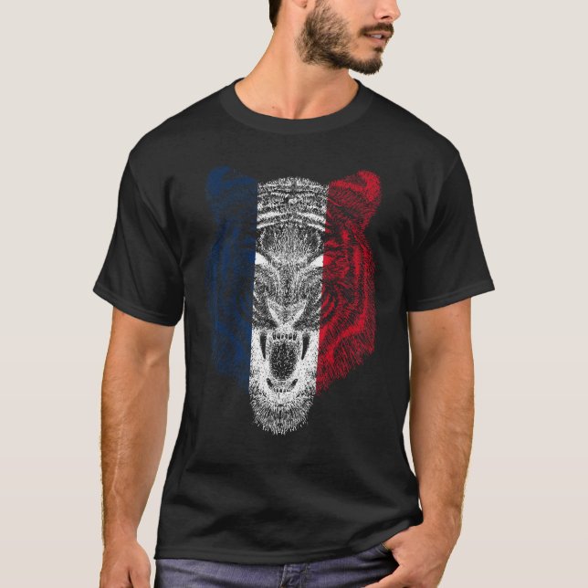 Camiseta France Tiger French Tiger Flag (Anverso)