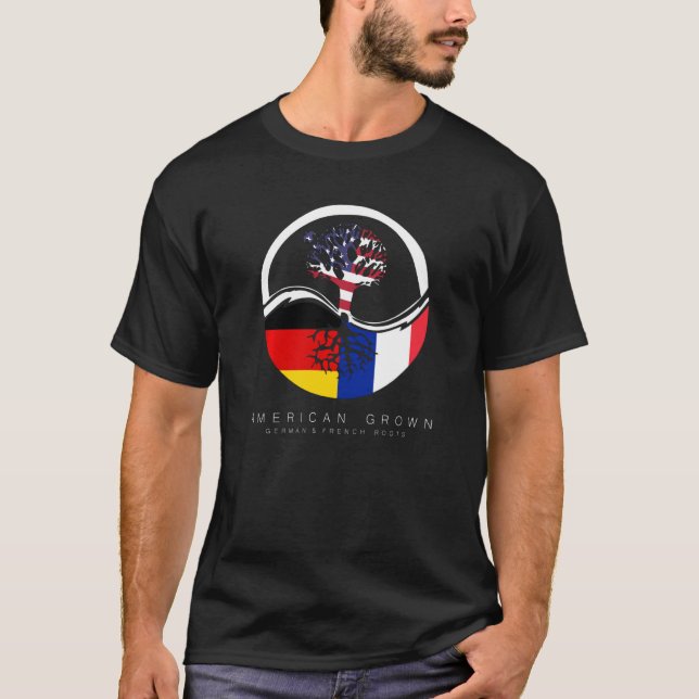 Camiseta Francés Alemán Rota Estadounidense Con Bandera (Anverso)