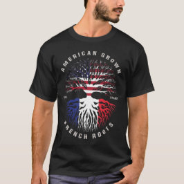 Camiseta Francés cultivado norteamericano tiene la bandera