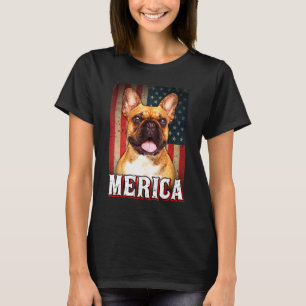 Camiseta Francés De América Perro Bulldog Bandera Estadoun