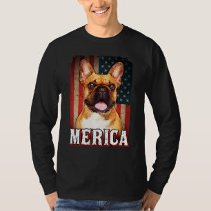 Camiseta Francés De América Perro Bulldog Bandera Estadoun
