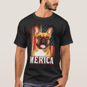 Camiseta Francés De América Perro Bulldog Bandera Estadoun