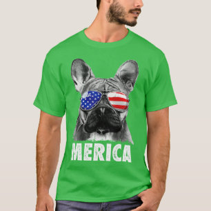 Camiseta  francés de Bulldog Merica 4 de julio para Men Wom