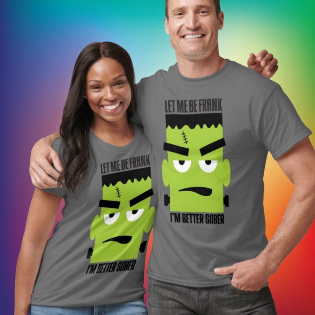 Camiseta Francés gracioso frente a Halloween sobrio (An honest confession about sobriety from a big green monster!)