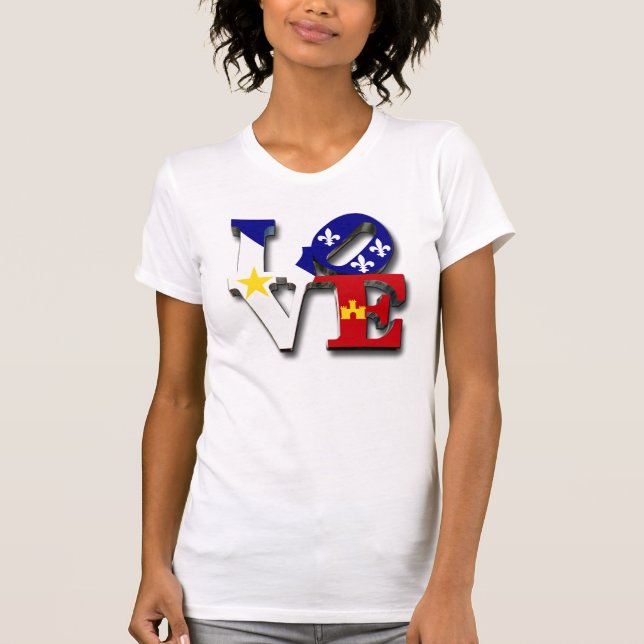 Camiseta Francés Luisiana de Acadiana del AMOR (Anverso)