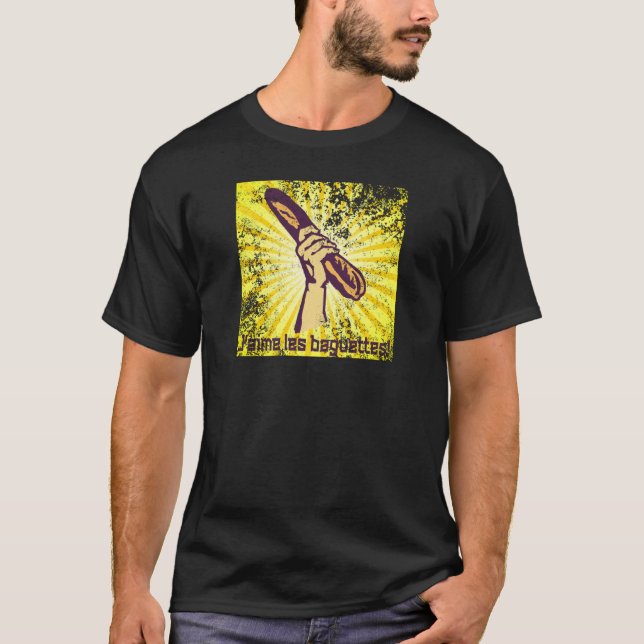 Camiseta Francés me encanta BAGUETTES France Bread Baguette (Anverso)