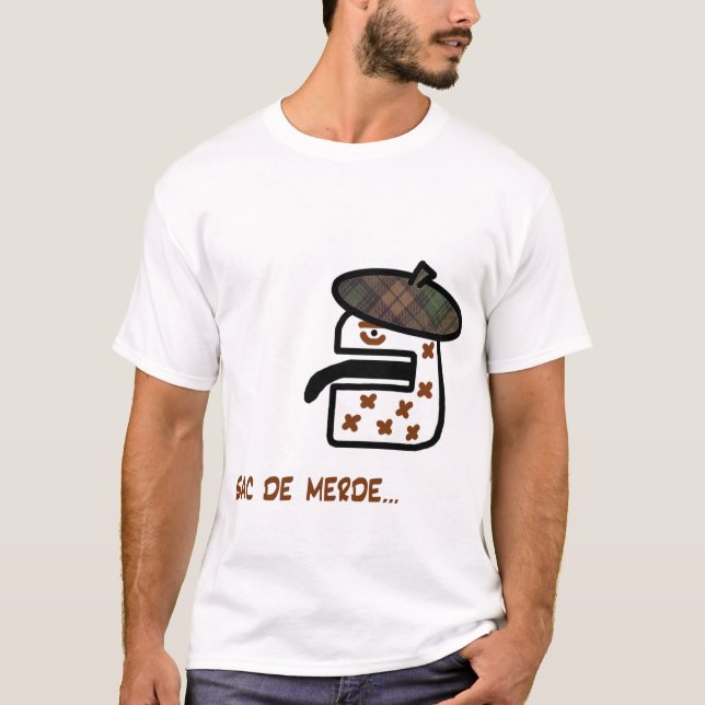 Camiseta francés, sac de merde (Anverso)
