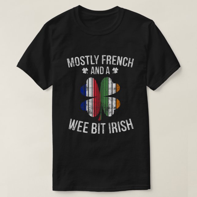 Camiseta Francés Wee Bit Irlandés Diversión Francia Regalos (Diseño del anverso)