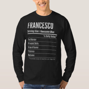 Camiseta Francesco Servirá Calorías de Etiqueta de Nutrició