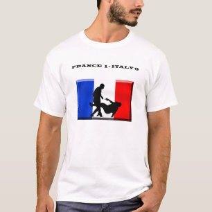 Camiseta Francia 1 Italia 0 fútboles franceses