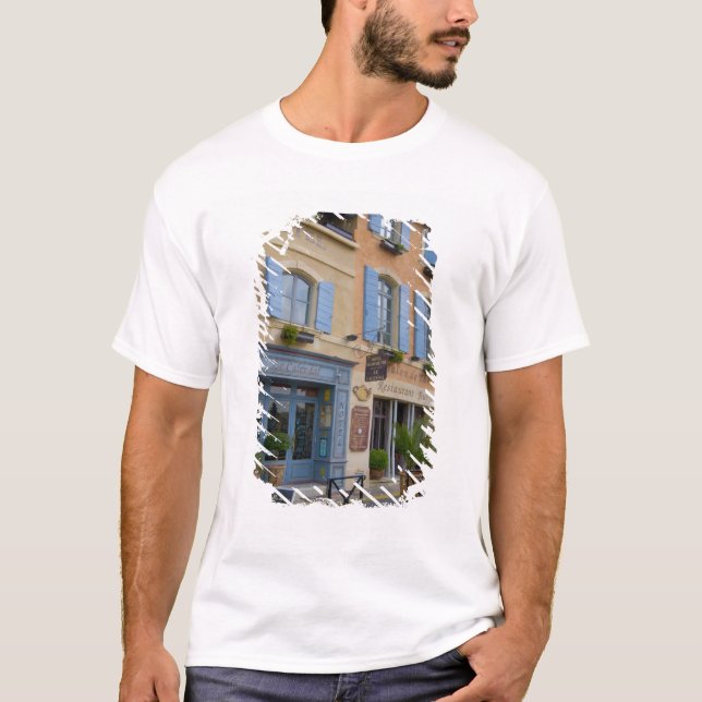 Camiseta Francia, Arles, Provenza, hotel y restaurante (Anverso)