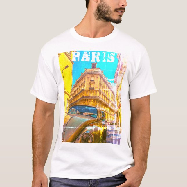 Camiseta Francia Arquitectura Francia Viejo coche París (Anverso)