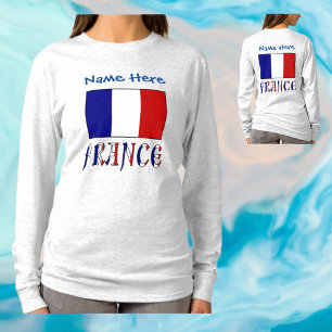 Camiseta Francia Bandera Francesa Azul Personalizada