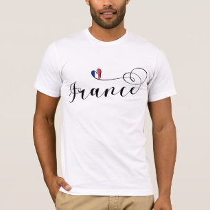 Camiseta Francia, Bandera Francesa en el Corazón