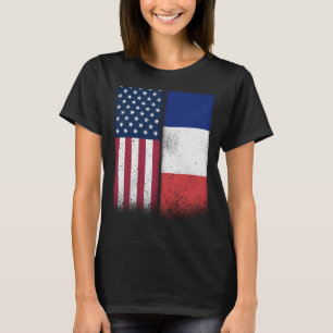 Camiseta Francia Banderas Franceses Estadounidenses Orgullo