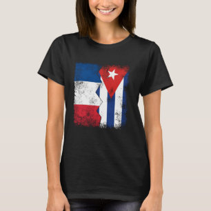 Camiseta Francia Cuba flameó mitad de cubana raíces cubanas