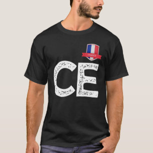 Camiseta Francia: Letra francesa de bandera humana C y E Fr