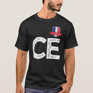 Camiseta Francia: Letra francesa de bandera humana C y E Fr