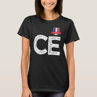 Camiseta Francia: Letra francesa de bandera humana C y E Fr