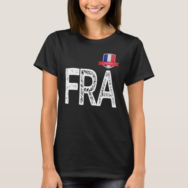 Camiseta Francia: Letra francesa de bandera humana F y R y  (Anverso)