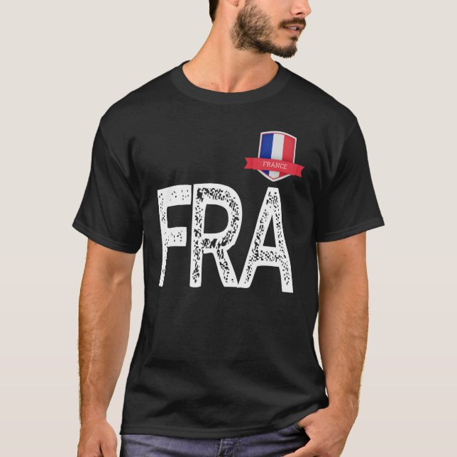 Camiseta Francia: Letra francesa de bandera humana F y R y  (Anverso)