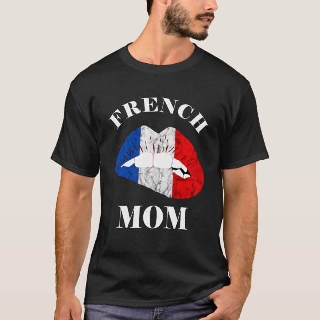 Camiseta Francia liberó a mamá francesa raíz Francia bander (Anverso)