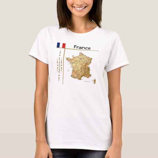 Camiseta Francia Mapa + Bandera + Título (Anverso)