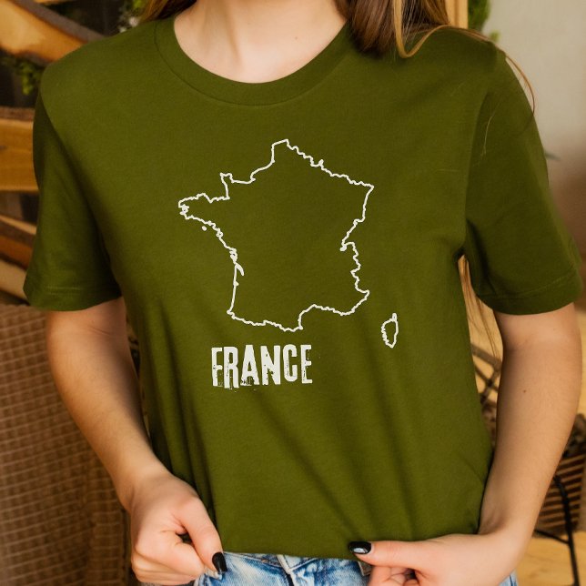 Camiseta Francia Mapa de país Forma Esbozar frontera france (Subido por el creador)