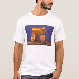 Camiseta Francia, París, Arco de Triunfo al anochecer.
