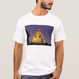Camiseta Francia, París, Sacré-Coeur al anochecer.