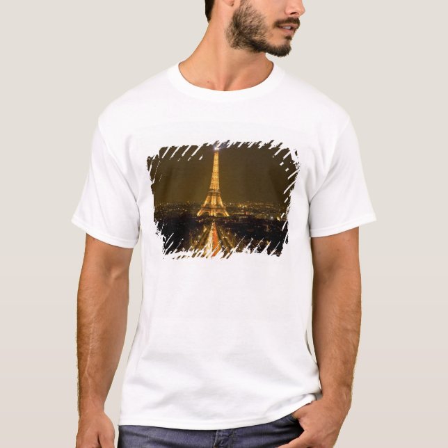 Camiseta Francia, París. Vista nocturna de la Torre Eiffel (Anverso)