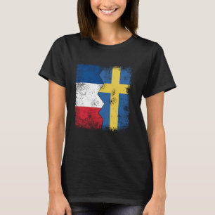 Camiseta Francia Suecia marca media veta sueca de raíces fr
