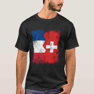 Camiseta Francia Suiza marca medio raíces suizas francesas