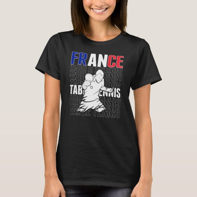 Camiseta Francia: Tenis de mesa y apoyo a Ping Pong Tea fra (Anverso)