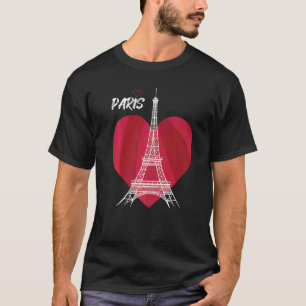 Camiseta Francia turística París Corazones Torre Eiffel
