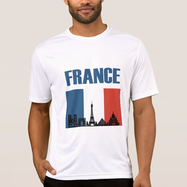 Camiseta Francia Viaje - Bandera Francesa de la Línea Aérea (Anverso)