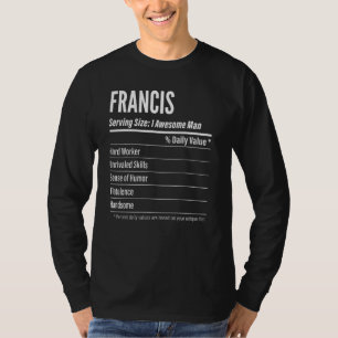 Camiseta Francis Sering Size Nutrition Label Calories