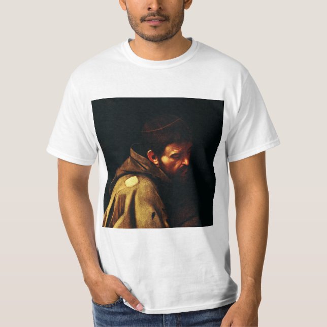 Camiseta Francisco de Asís por Caravaggio (Anverso)