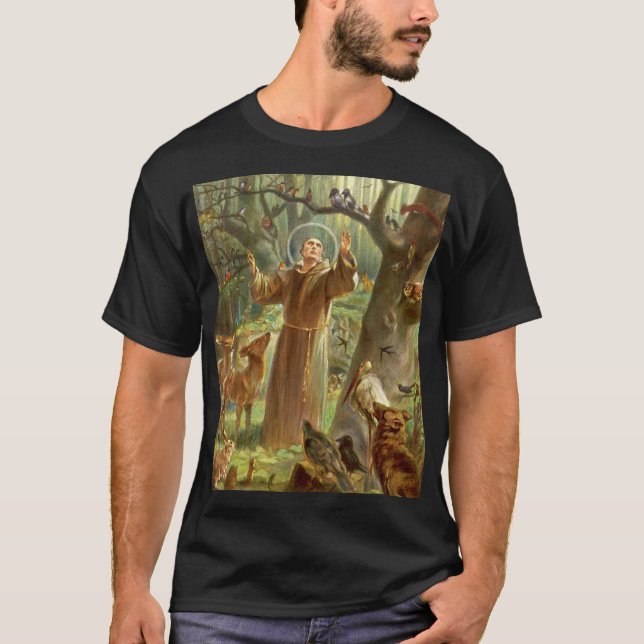Camiseta Francisco de Asís predicando a los animales (Anverso)