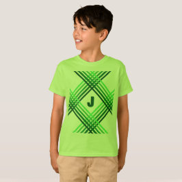 Camiseta - franjas verdes cruzadas con iniciales