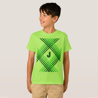 Camiseta - franjas verdes cruzadas con iniciales