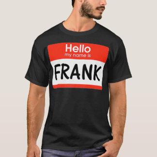 Camiseta Frank Name Tag Red White Hello Mi nombre es Pegati