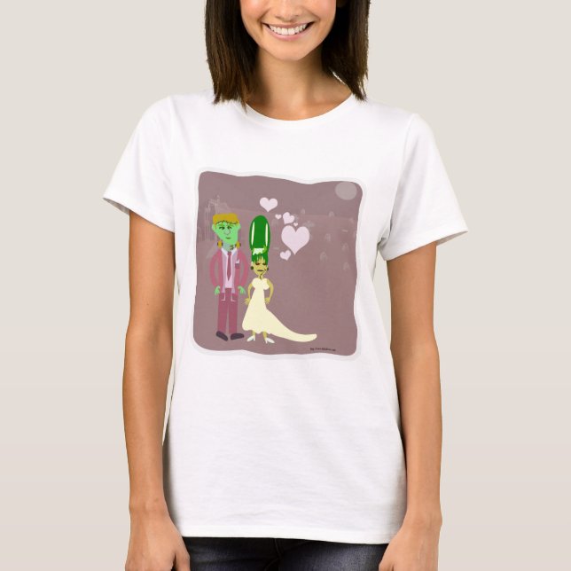 Camiseta Frankenstein Amor Personalizado Halloween Caracter (Anverso)