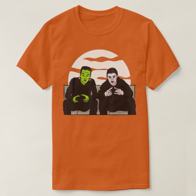 Camiseta Frankenstein Drácula Gaming Funny Halloween Gamer (Diseño del anverso)