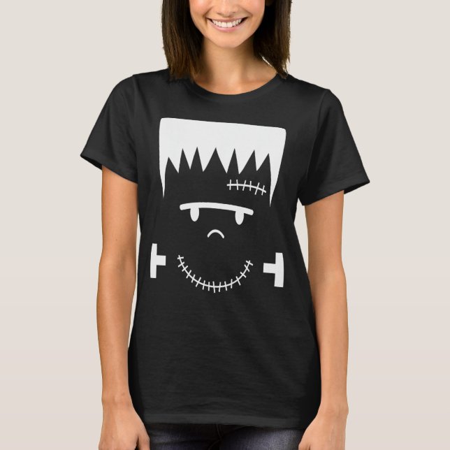 Camiseta Frankenstein Face Funny Costume Halloween (Anverso)
