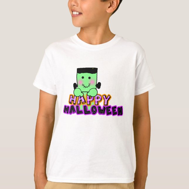 Camiseta frankenstein feliz de Halloween (Anverso)