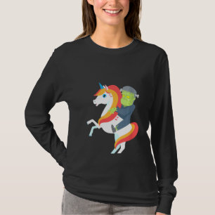 Camiseta Frankenstein Riding Unicorn Monstruo Ha