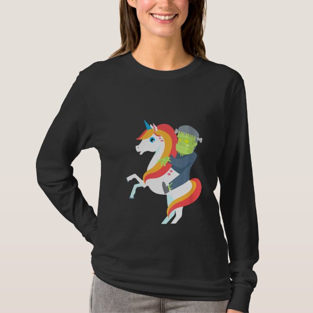Camiseta Frankenstein Riding Unicorn Monstruo Ha (Anverso)